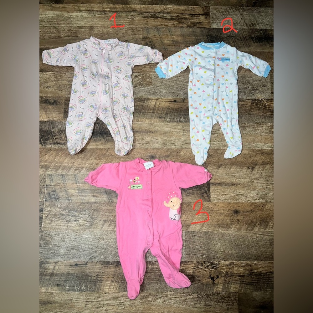 0-3 month footie pajamas